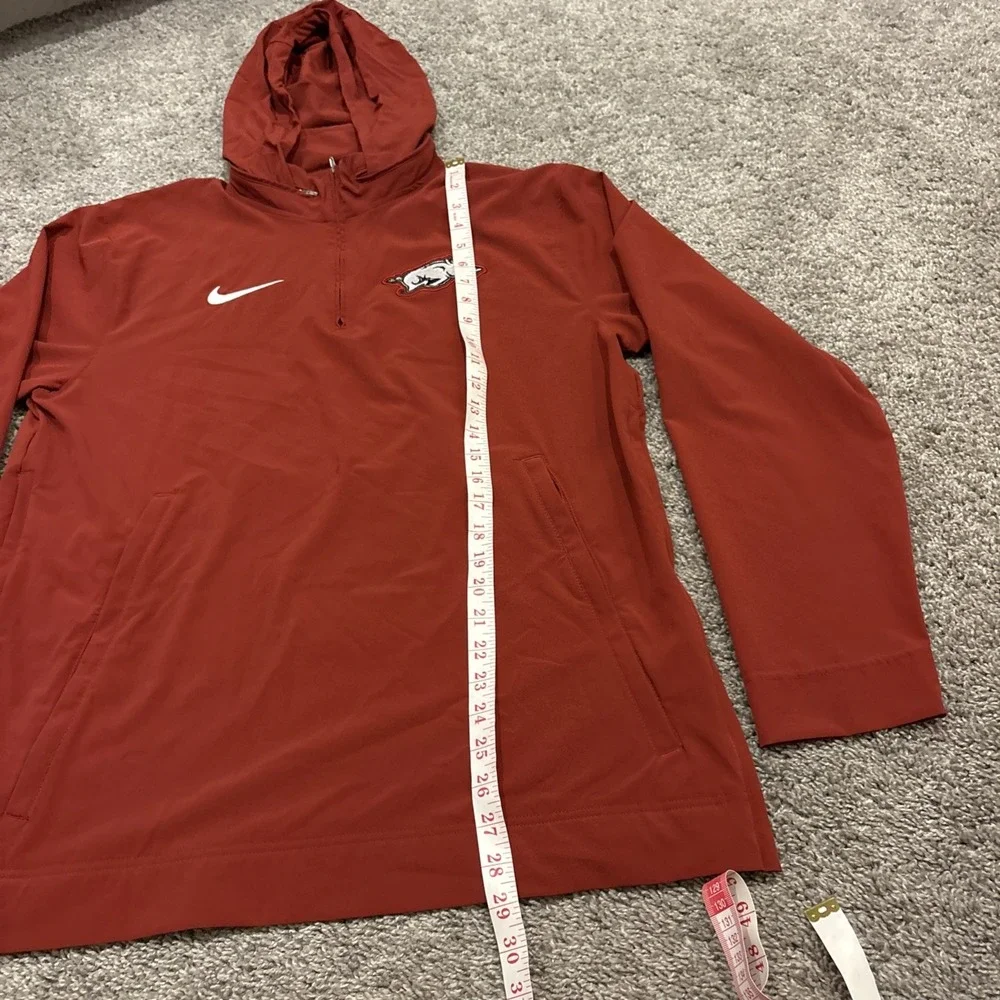 Nike University Of Arkansas Razorbacks Red 1/4 Zip  Hoodie Lightweight Active XL